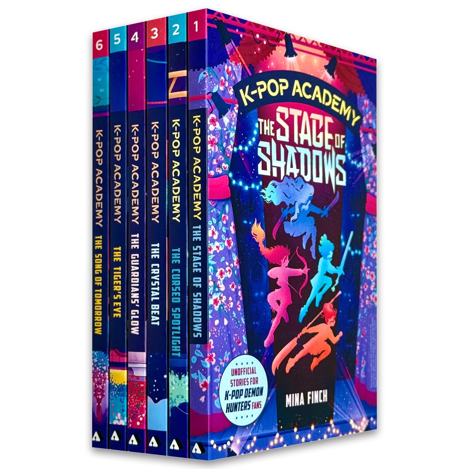K-Pop Academy 6 Book Collection Set by Mina Finch paperback - front cover of The Stage of Shadows