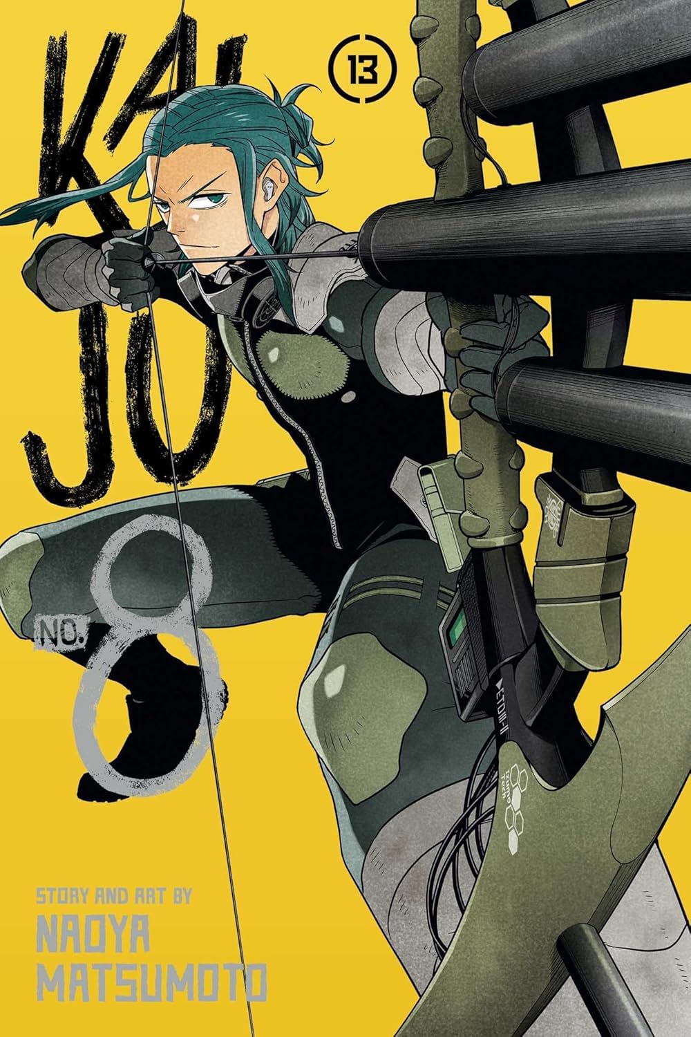 Kaiju No. 8 Vol. 14 paperback front cover, VIZ Media manga by Naoya Matsumoto