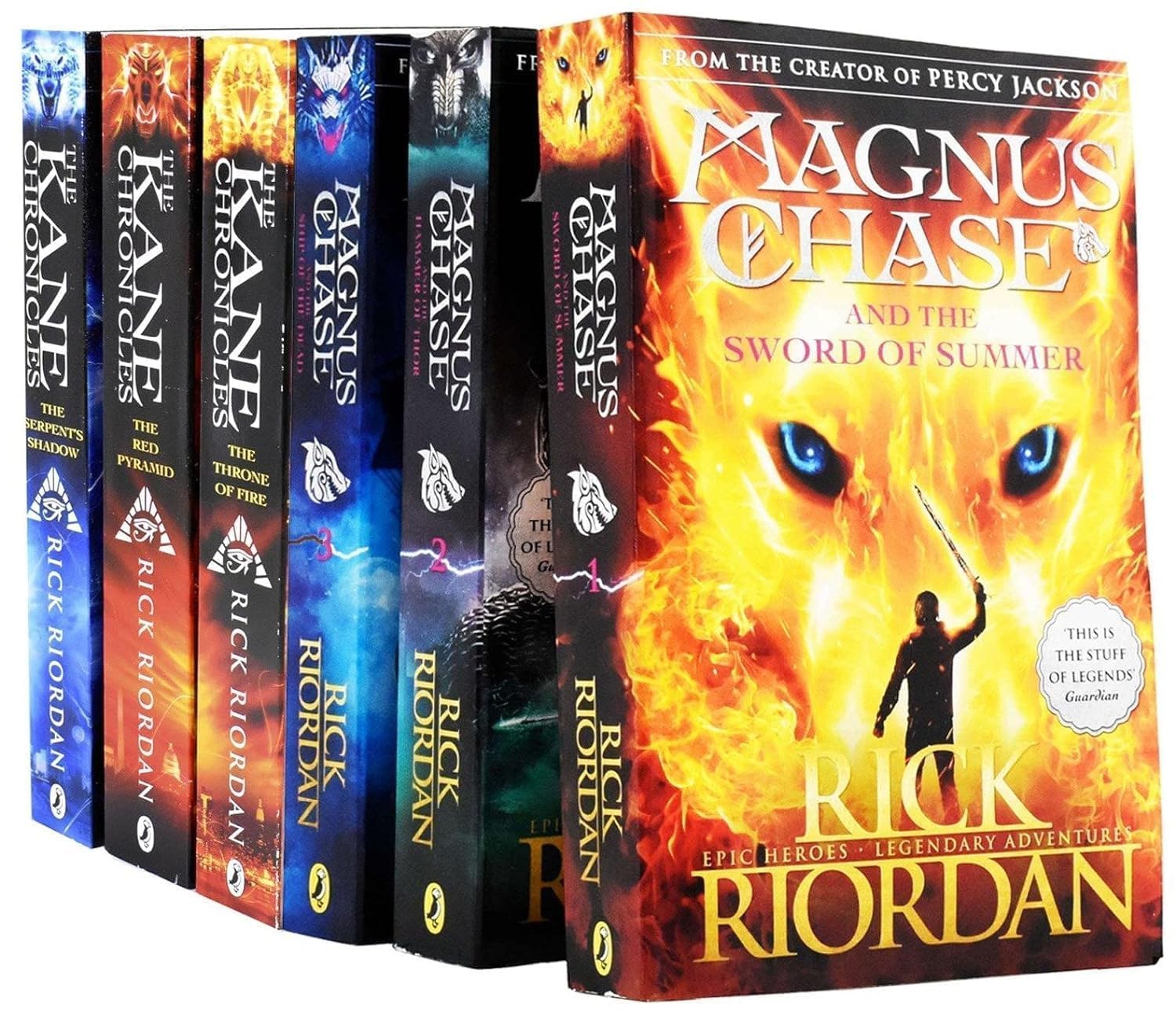 The Kane Chronicles & Magnus Chase 6 Books Collection Set by Rick Riordan paperback front cover