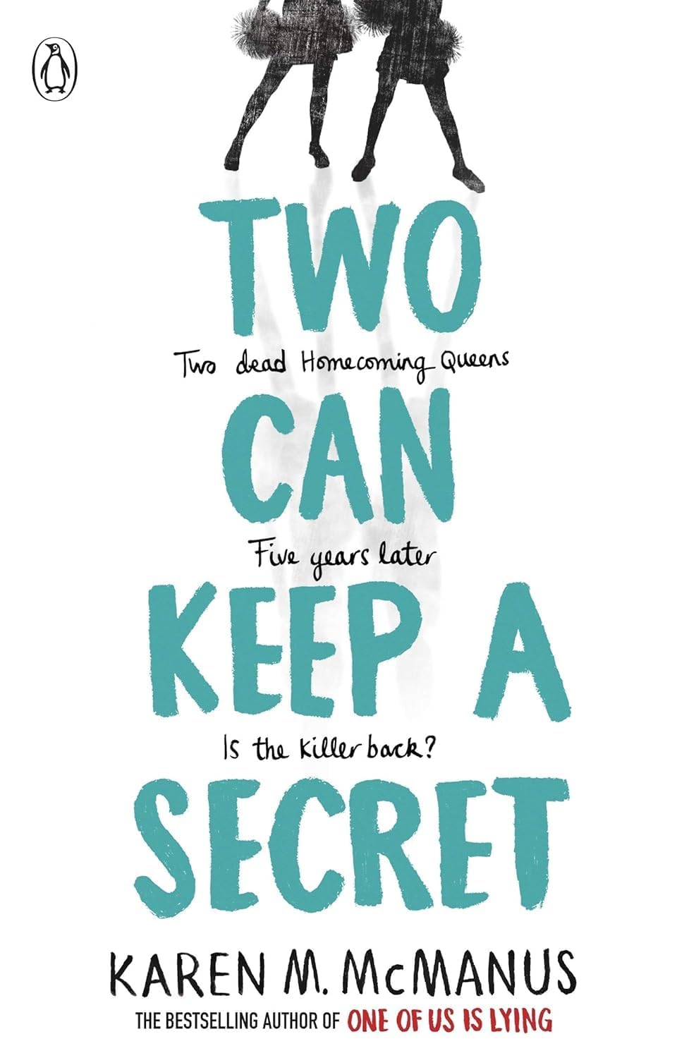 Spines of all five Karen M McManus paperback books lined up in the Young Adult mystery collection