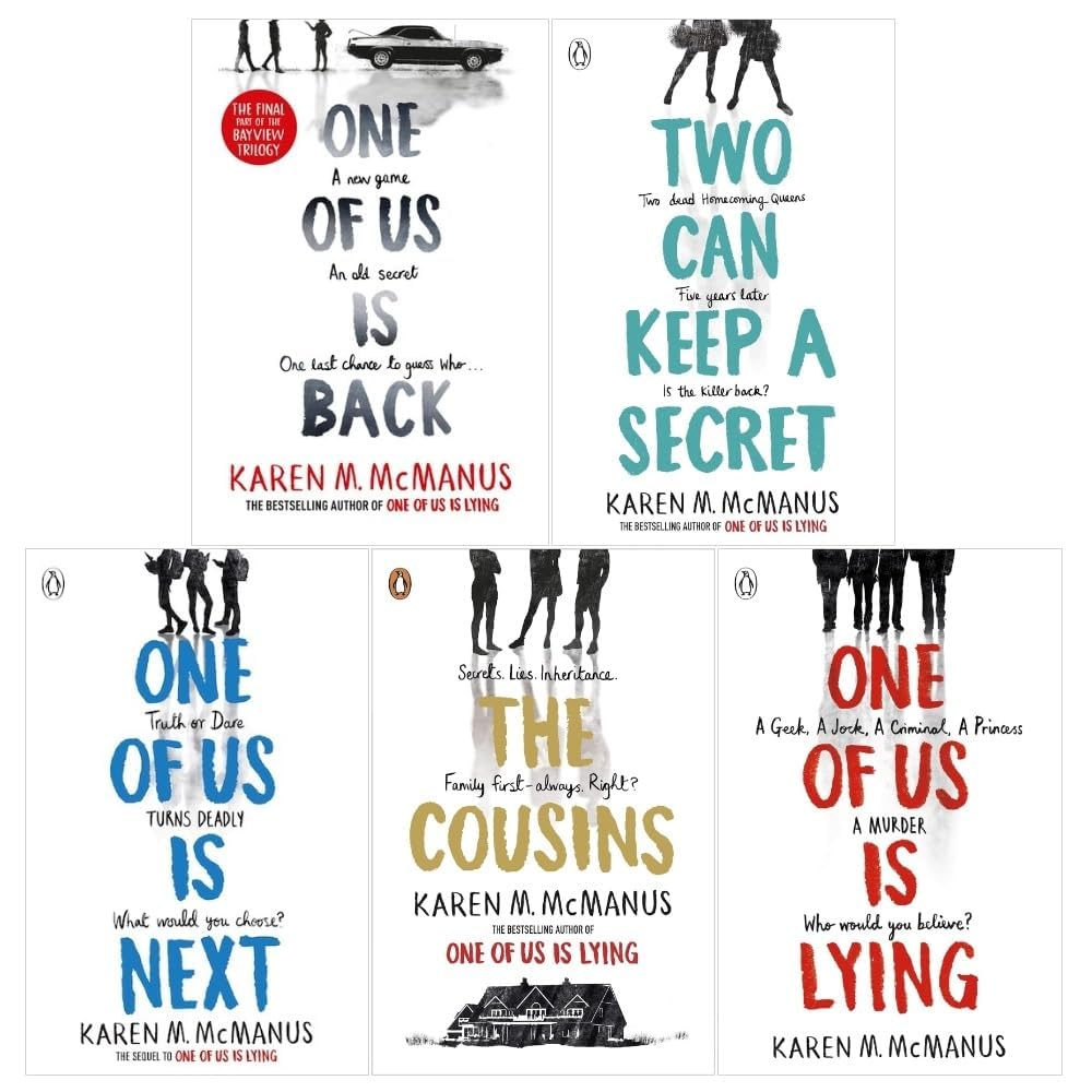 Karen M McManus 5-Book Collection Set paperback front covers including One of Us Is Lying and The Cousins