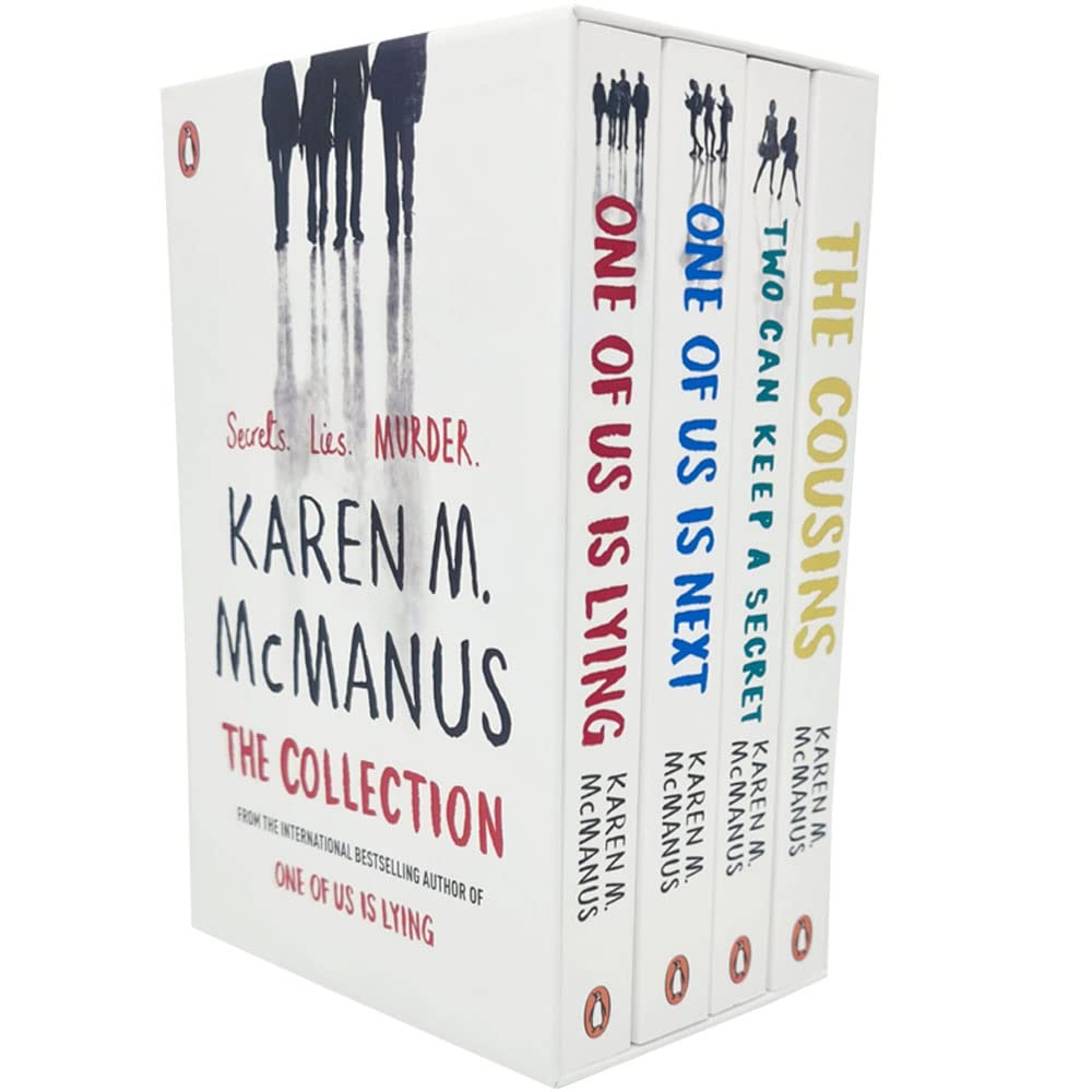 Front cover of One of Us Is Lying by Karen M. McManus, paperback edition from the 4-book Young Adult collection set