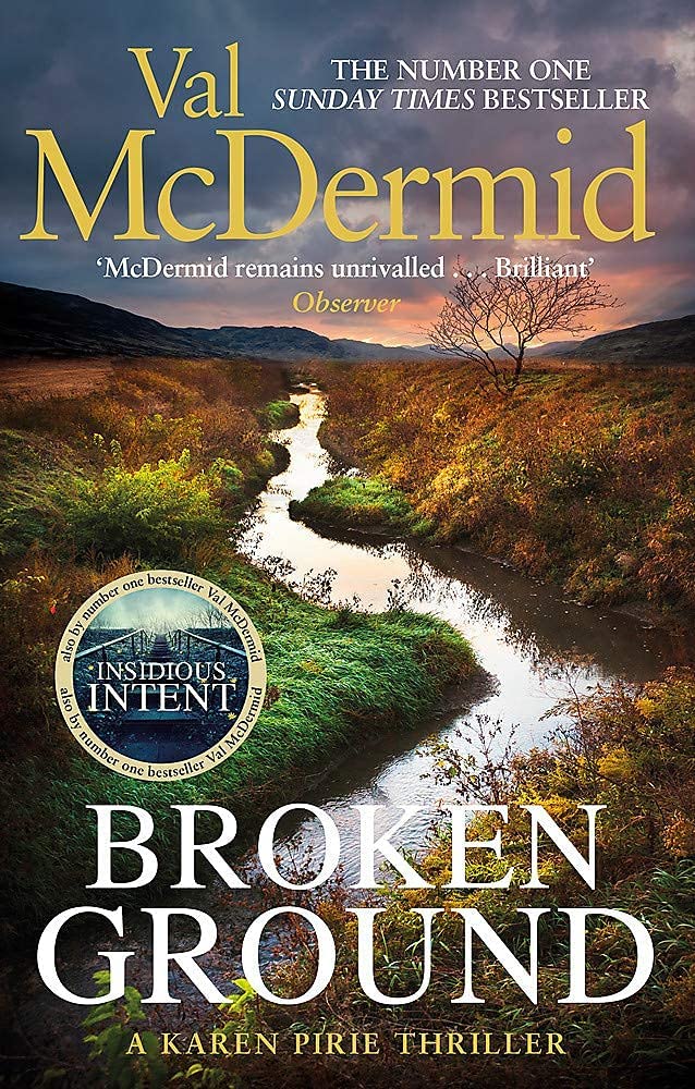 All six Karen Pirie paperback novels by Val McDermid fanned out together showing full crime fiction collection