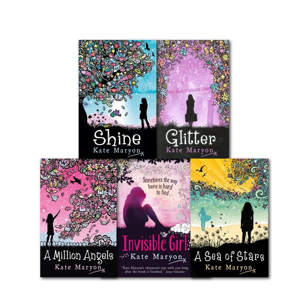 Kate Maryon Collection 5 Books Paperback Set - front cover featuring Shine, Glitter, A Million Angels, Invisible Girl and A Sea of Stars