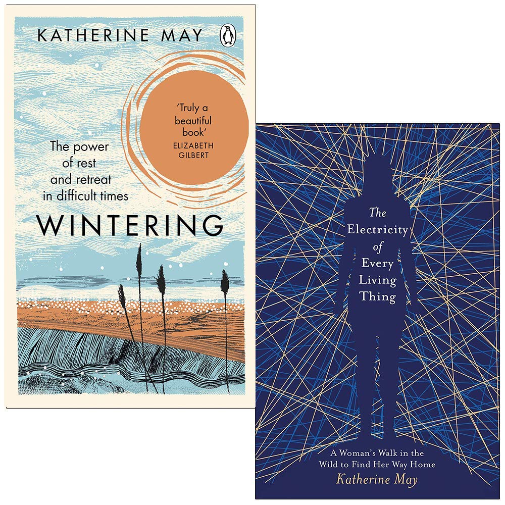 Close-up of the Katherine May paperback set showing both non-fiction memoir titles side by side.