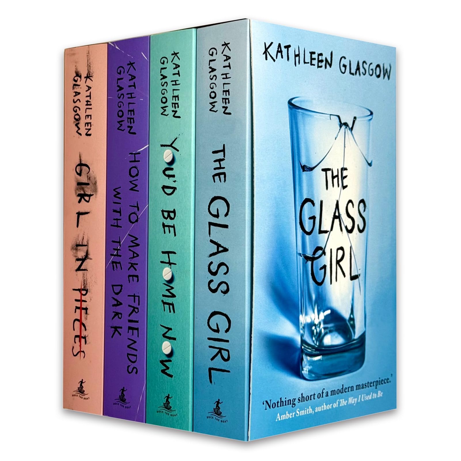Kathleen Glasgow young adult box set, alternate cover view of the 4 paperback novels included in the collection