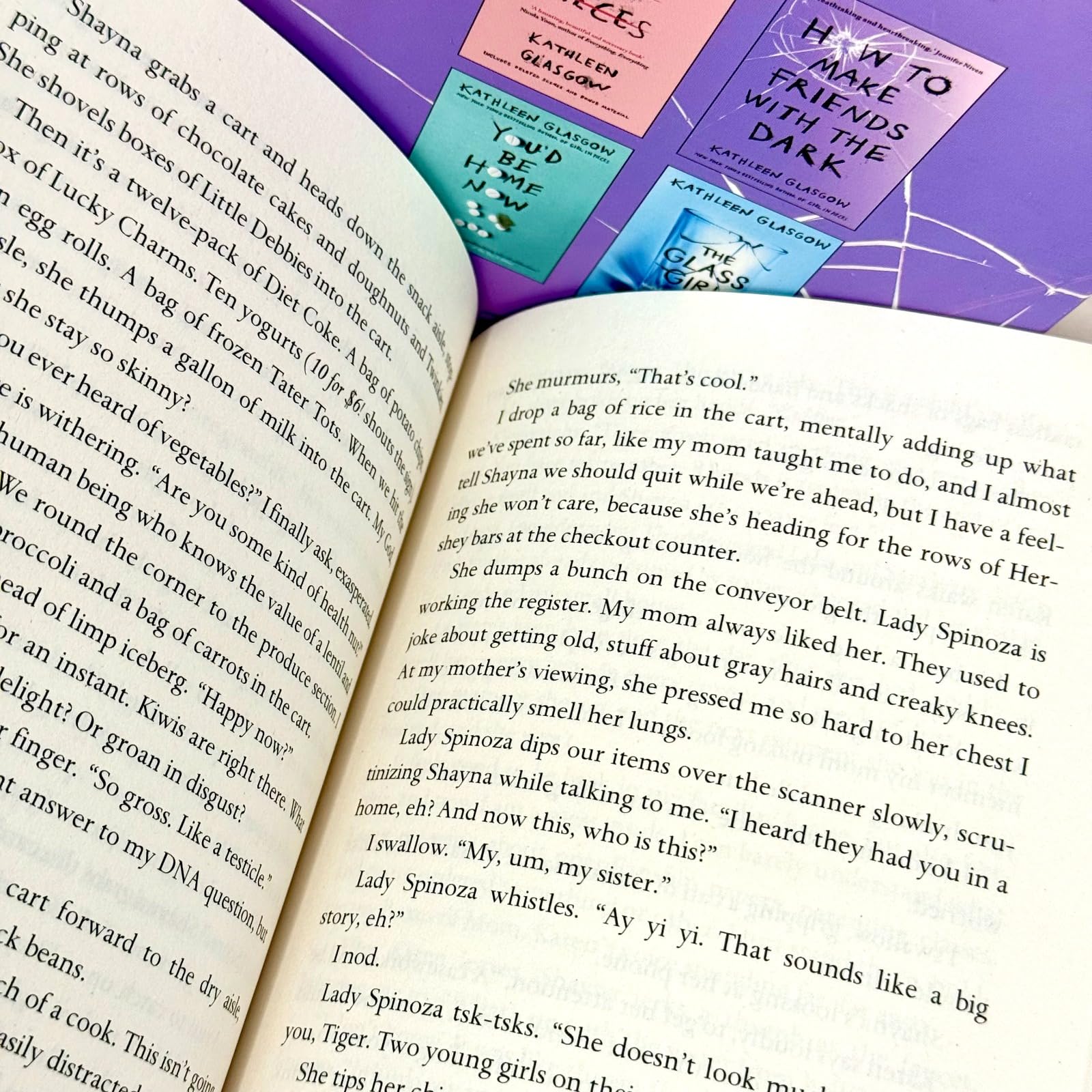 All four paperback books in the Kathleen Glasgow collection displayed together, showing the full young adult box set