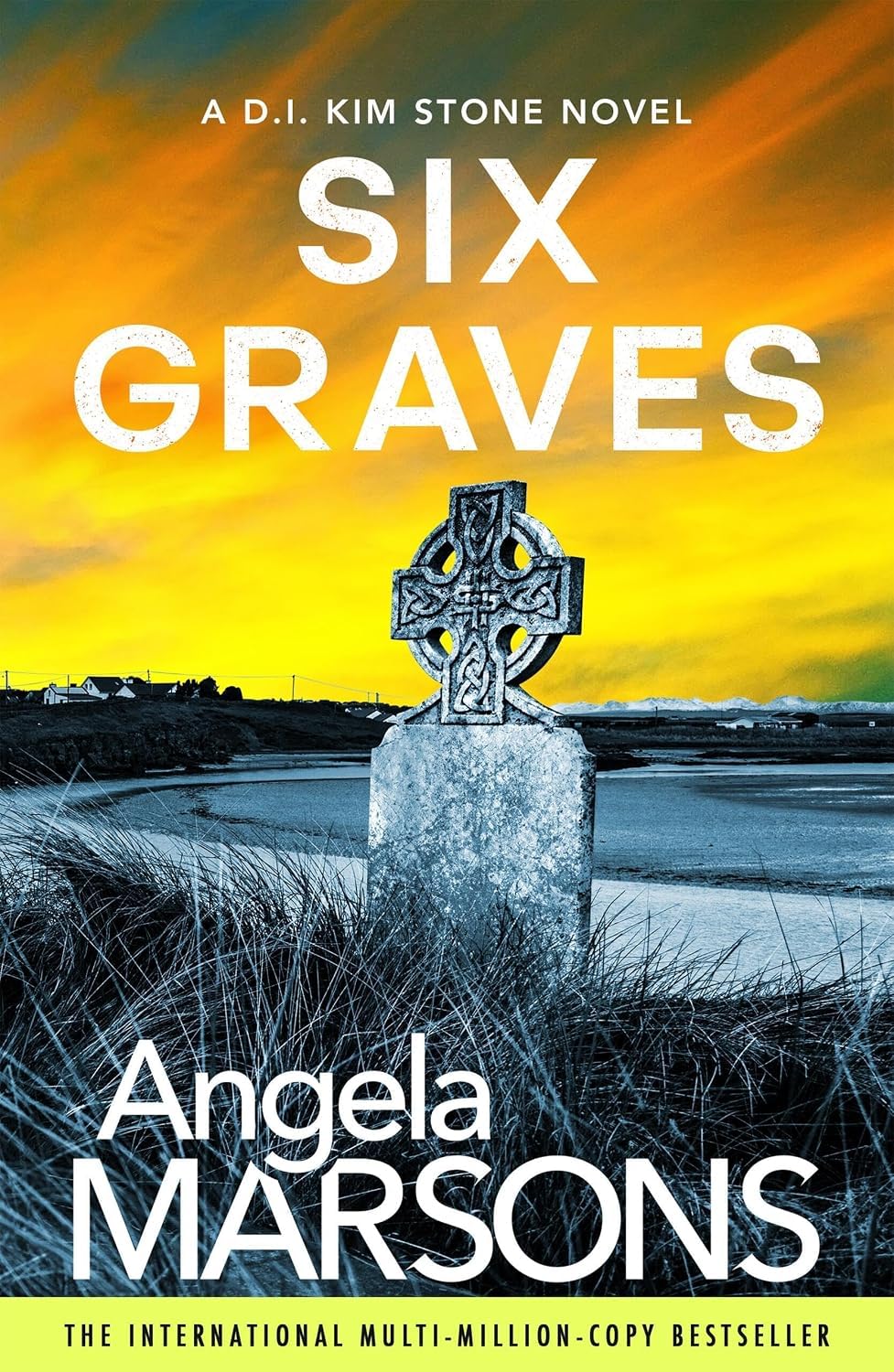 Close-up of the Kim Stone series paperback book set by Angela Marsons showing book edges and covers
