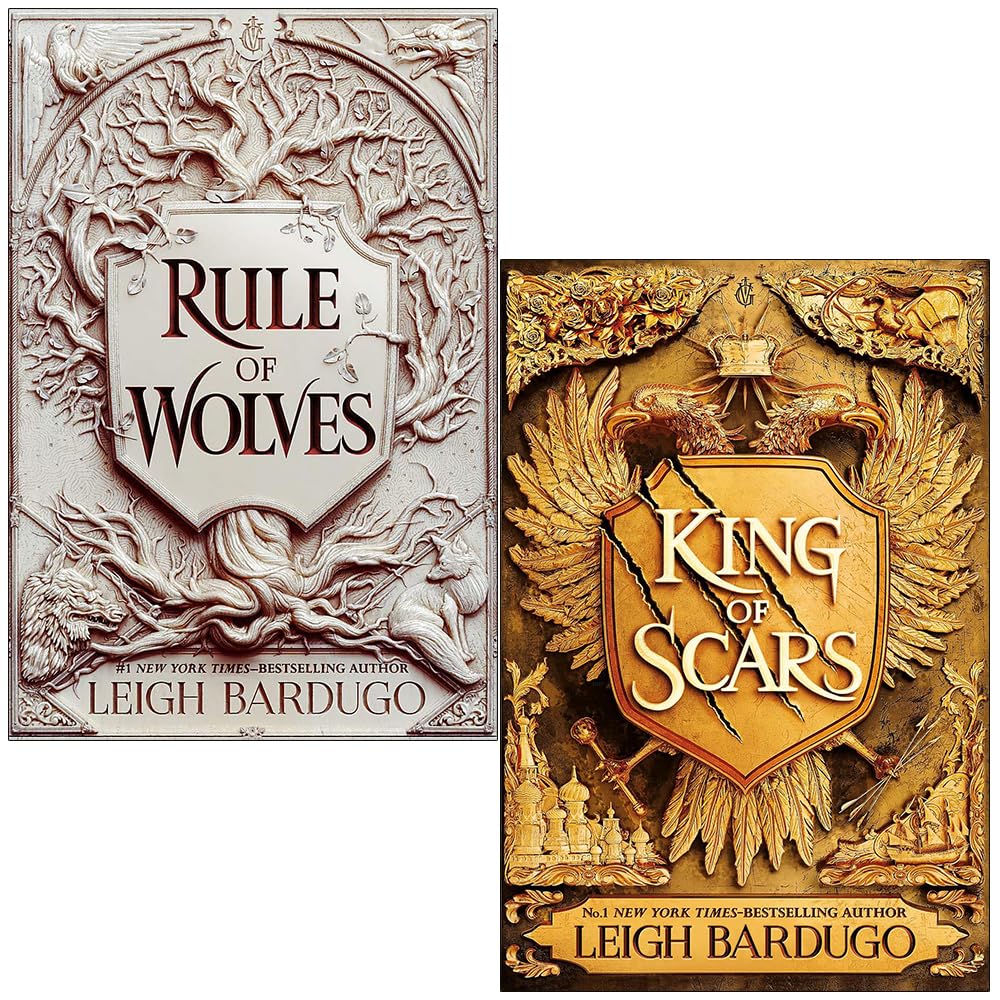 Back cover of King of Scars and Rule of Wolves paperback set showing book descriptions