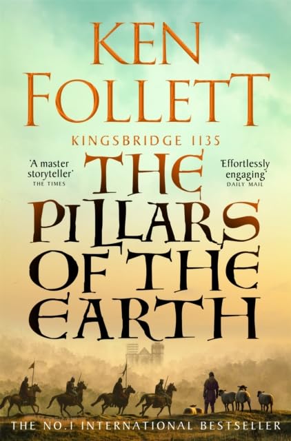 Close-up of The Pillars of the Earth paperback cover from the Kingsbridge Novels set