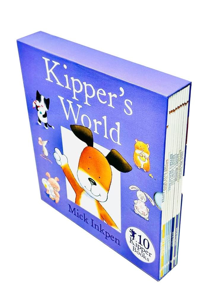Kipper's World Collection 10 Books Box Set by Mick Inkpen - back cover with book descriptions and age range details
