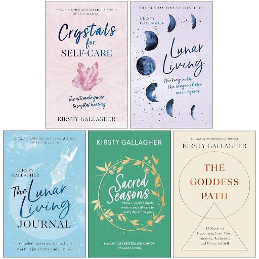 Spine view of the Kirsty Gallagher 5 Books Collection Set showing hardback spine designs side by side