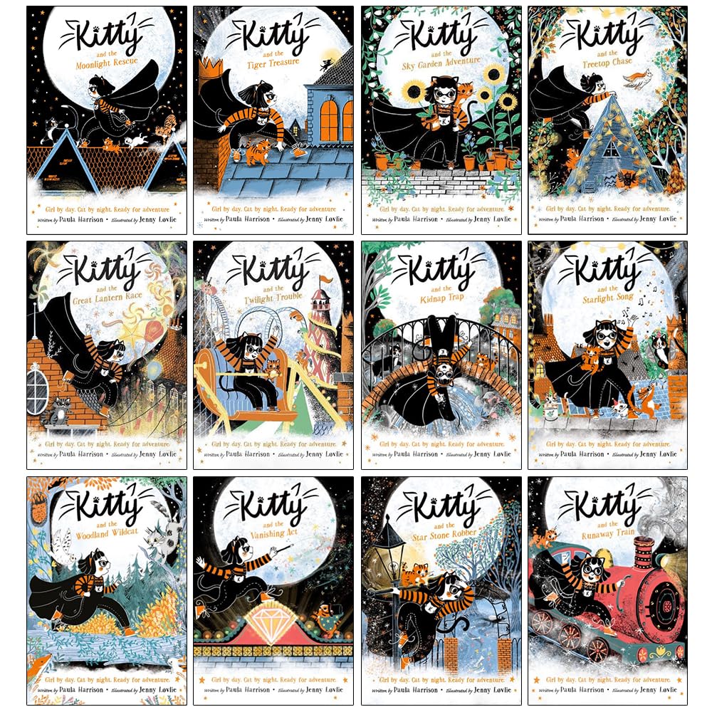 Kitty Series by Paula Harrison 12 Books Collection Set front cover, paperback, ages 5-7