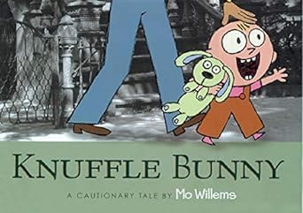Knuffle Bunny Too paperback cover - Trixie at school with her one-of-a-kind bunny