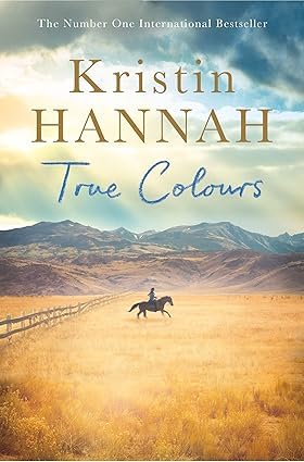 Close-up of the spines of the Kristin Hannah 6-book paperback collection set showing each title