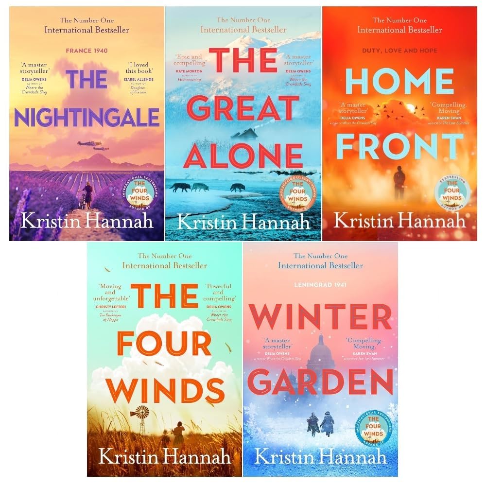 Back cover synopsis view of books from the Kristin Hannah 5-book paperback collection set