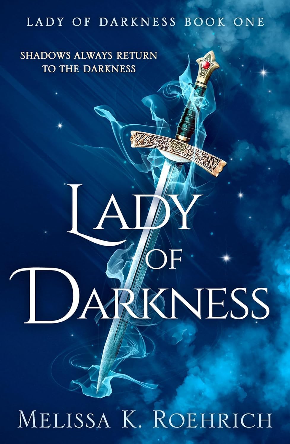 Lady of Darkness 6-book collection set by Melissa K. Roehrich stacked to show paperback thickness and spines.
