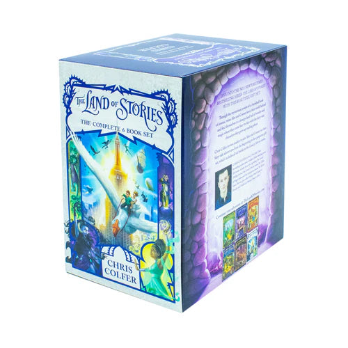 Close-up of The Wishing Spell and The Enchantress Returns paperback covers from The Land of Stories collection.