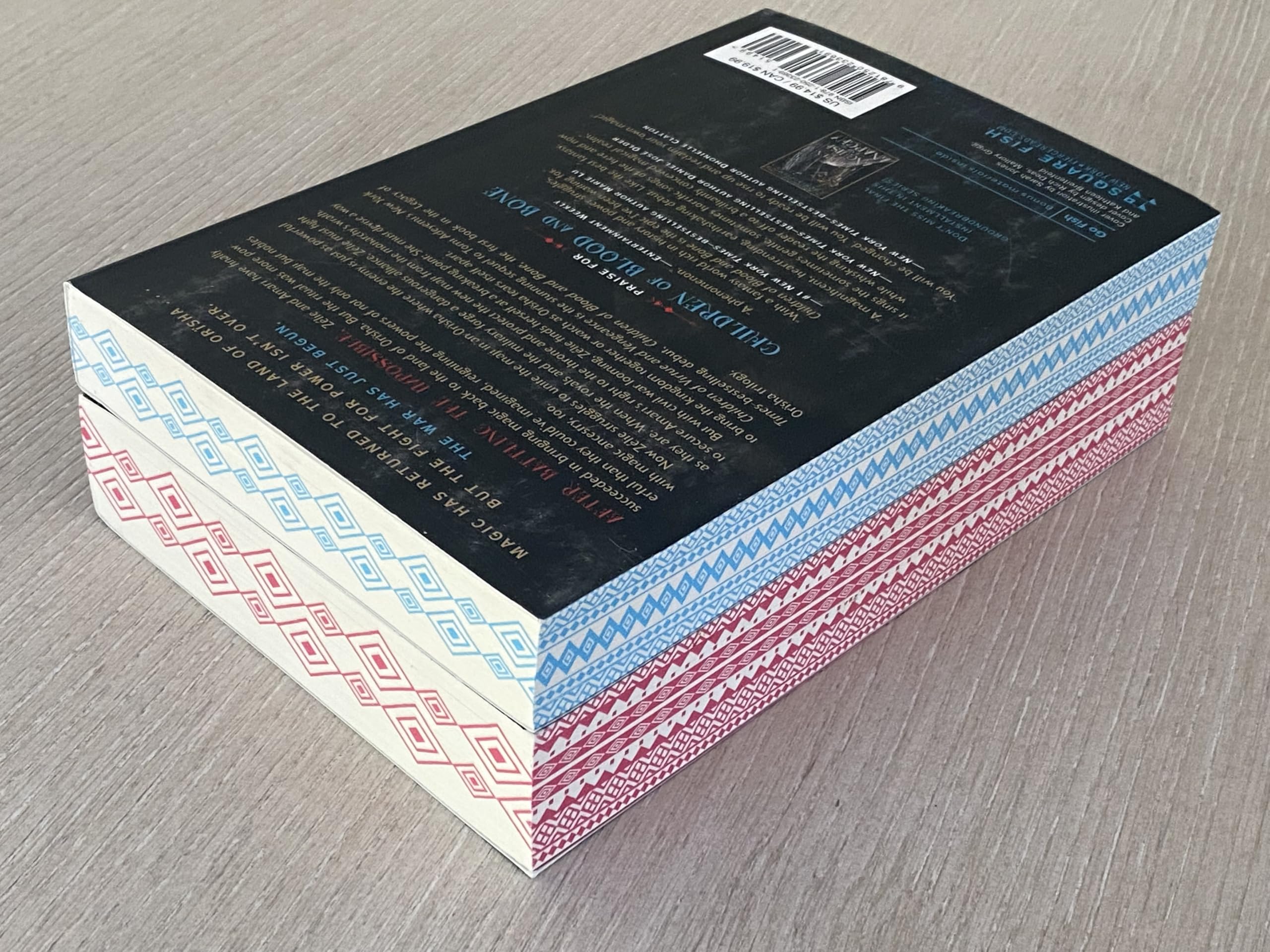 Back covers of the Legacy of Orisha 2-book paperback set showing synopsis and reviews