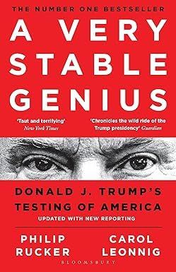 Back cover detail of the I Alone Can Fix It and A Very Stable Genius paperback collection by Leonnig and Rucker