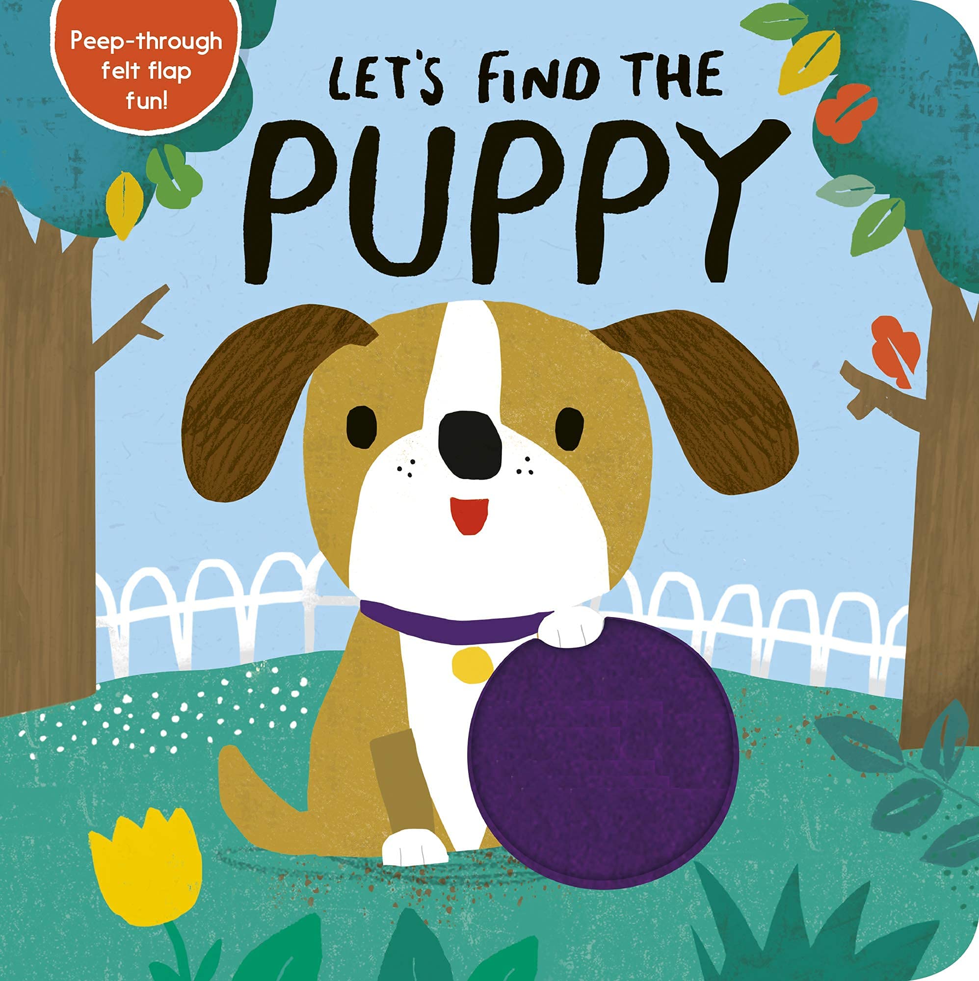 All five Let's Find The Animals board books fanned out showing Puppy, Dinosaur, Kitten, Penguin and Tiger covers