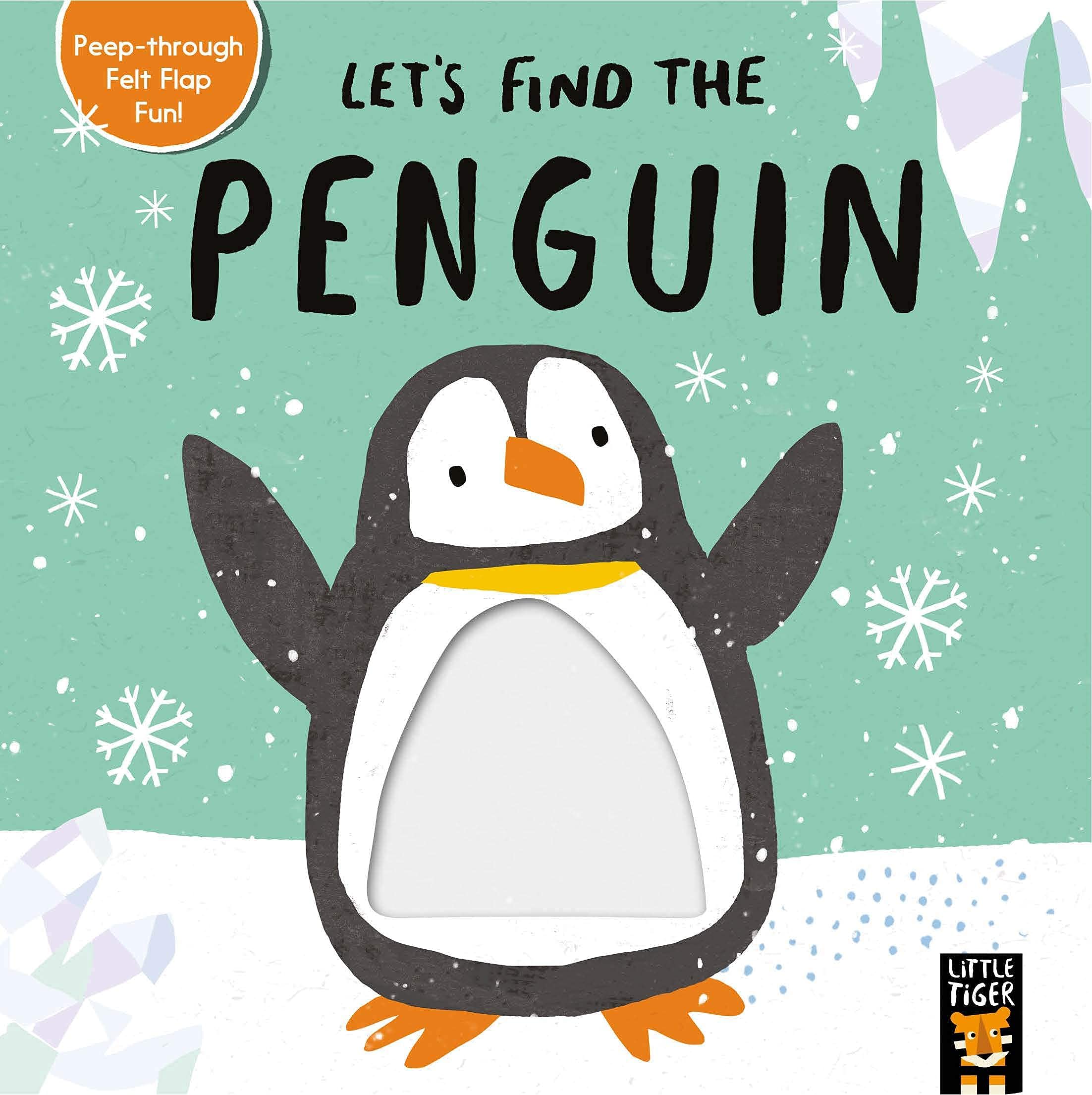 Let's Find the Penguin board book cover showing snowy scene illustration
