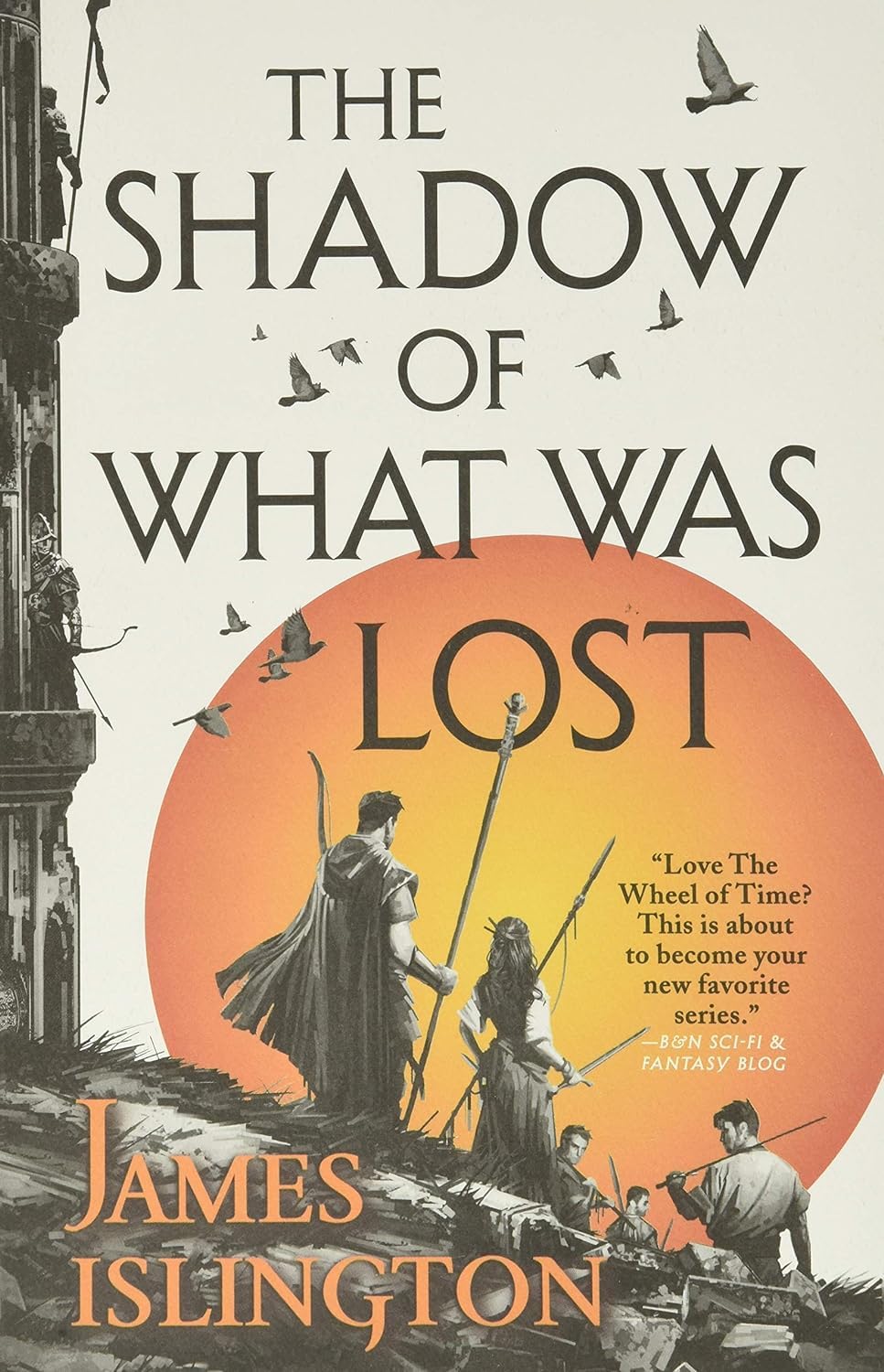 Close-up of the colorful cover art on the Licanius Trilogy paperback books by James Islington.