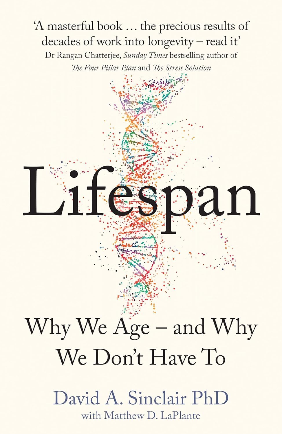 Lifespan paperback book cover by David A. Sinclair, aging and longevity science title from the 2 book set