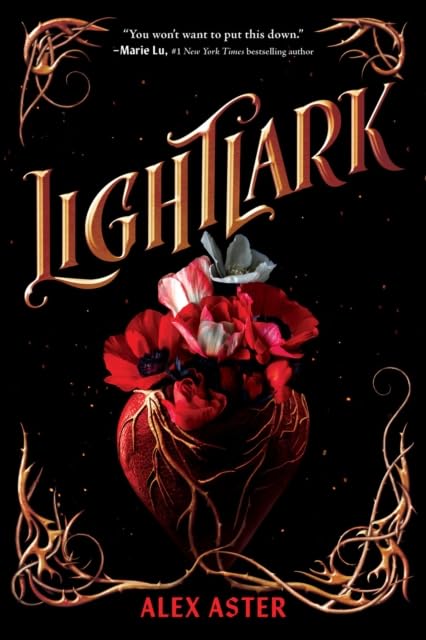 Close-up of the Lightlark Series 4-book paperback collection set by Alex Aster, showing detailed cover artwork for each young adult fantasy title.