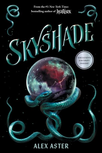 Angled view of the Lightlark Series paperback books by Alex Aster, highlighting the colorful cover illustrations of Lightlark, Nightbane, Skyshade, and Crowntide.
