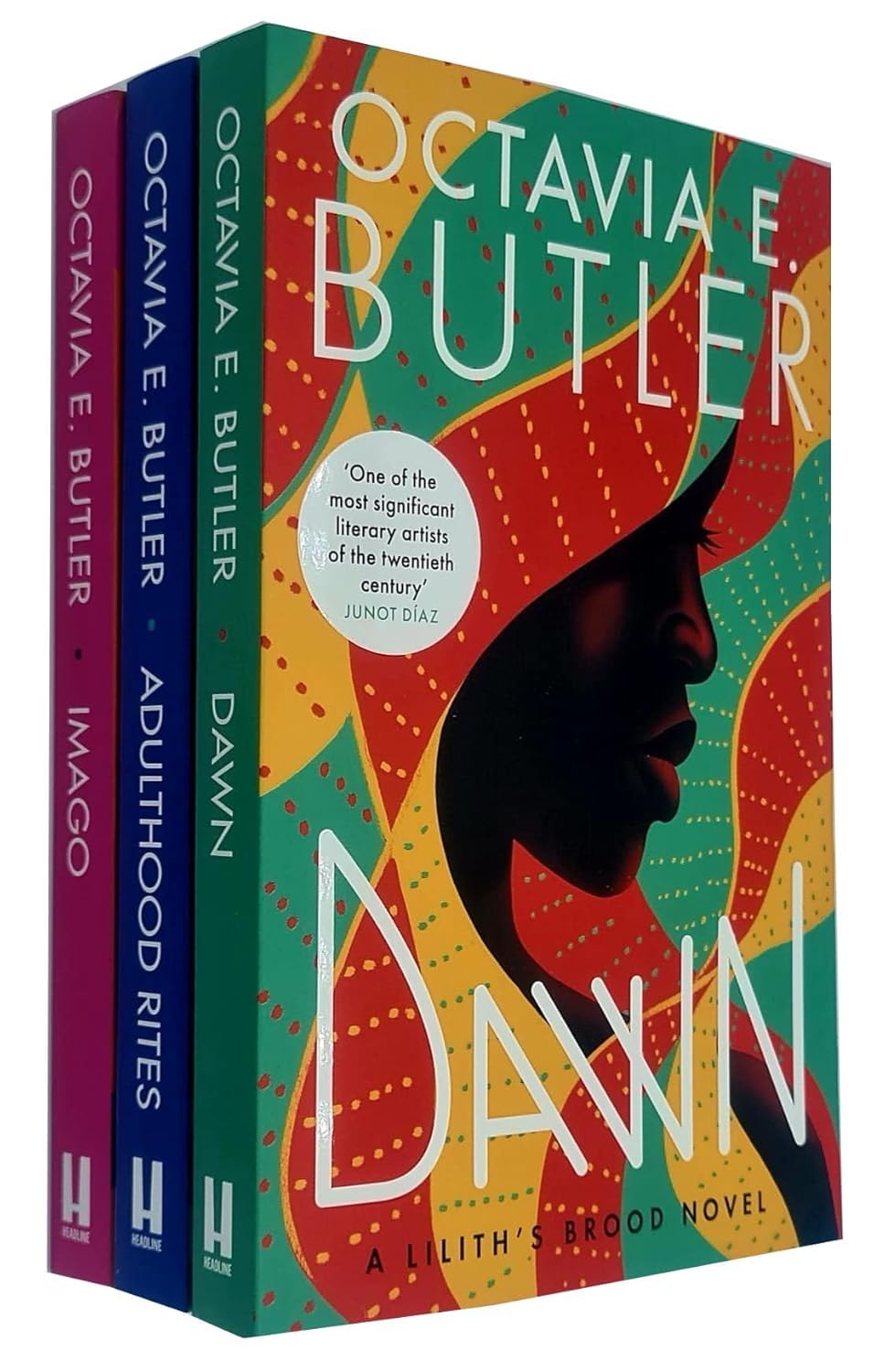 Lilith's Brood Series by Octavia Butler 3 Books Collection Set - Dawn, Adulthood Rites, Imago paperback front covers