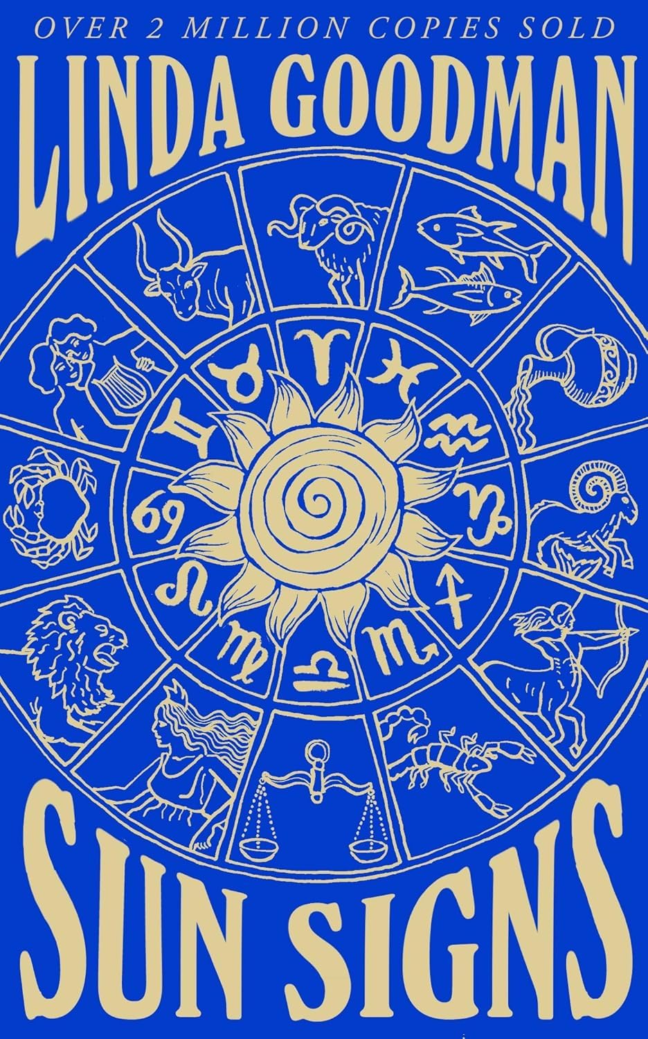 Close-up of Linda Goodman's Sun Signs and Love Signs paperback covers showing zodiac cover art