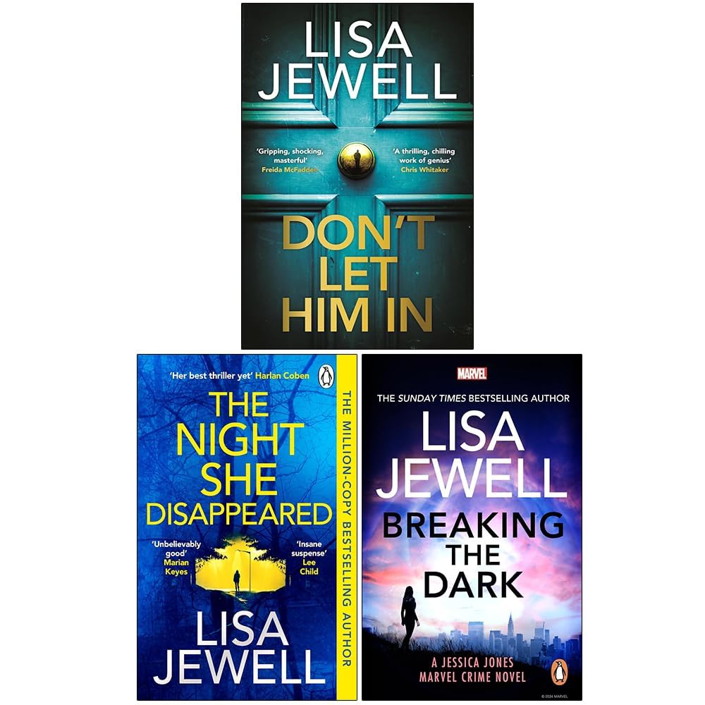 Lisa Jewell 3 Books Collection Set paperback front cover featuring Don't Let Him In, The Night She Disappeared, and Breaking the Dark