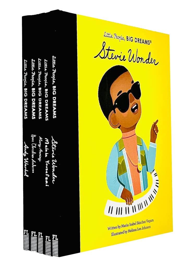 Little People, Big Dreams 5 book hardback set by Maria Isabel Sanchez Vegara - front covers of all five titles.