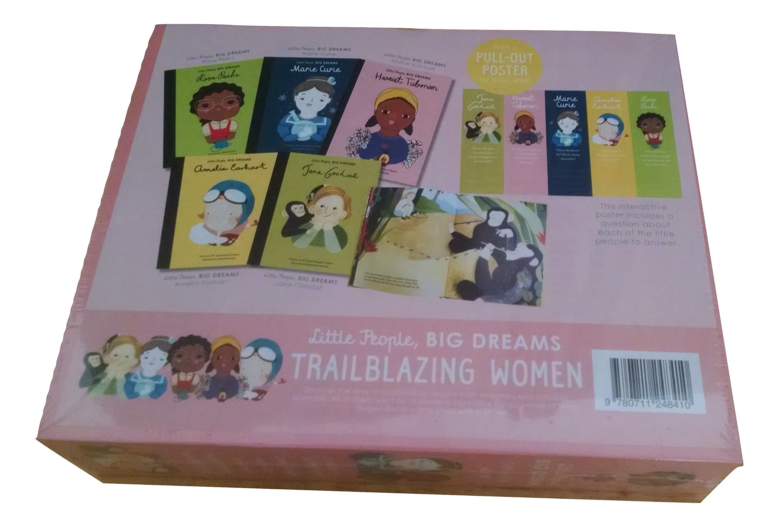 All five Little People, BIG DREAMS Trailblazing Women hardback books fanned out showing individual cover illustrations for ages 5-7