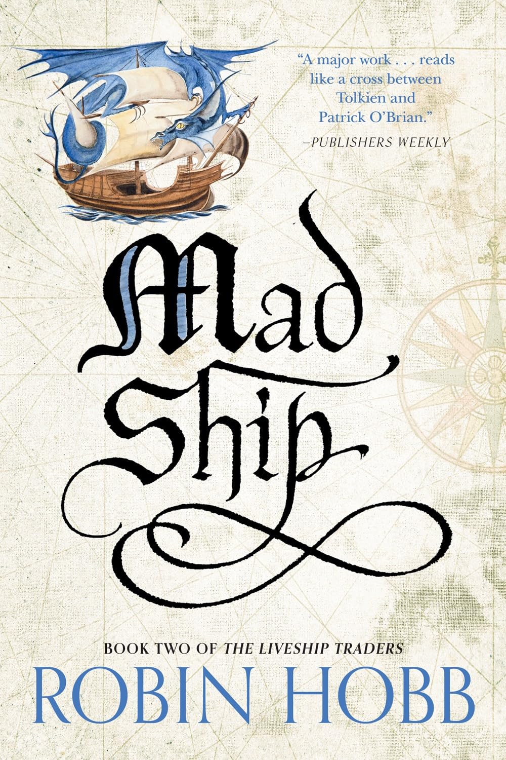 Close-up of Ship of Magic paperback cover art from Robin Hobb's Liveship Traders 3-book collection.
