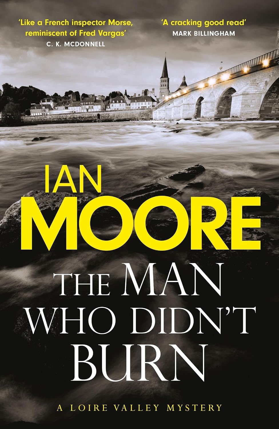 Back cover with synopsis of a book from the Loire Valley Mystery paperback set by Ian Moore