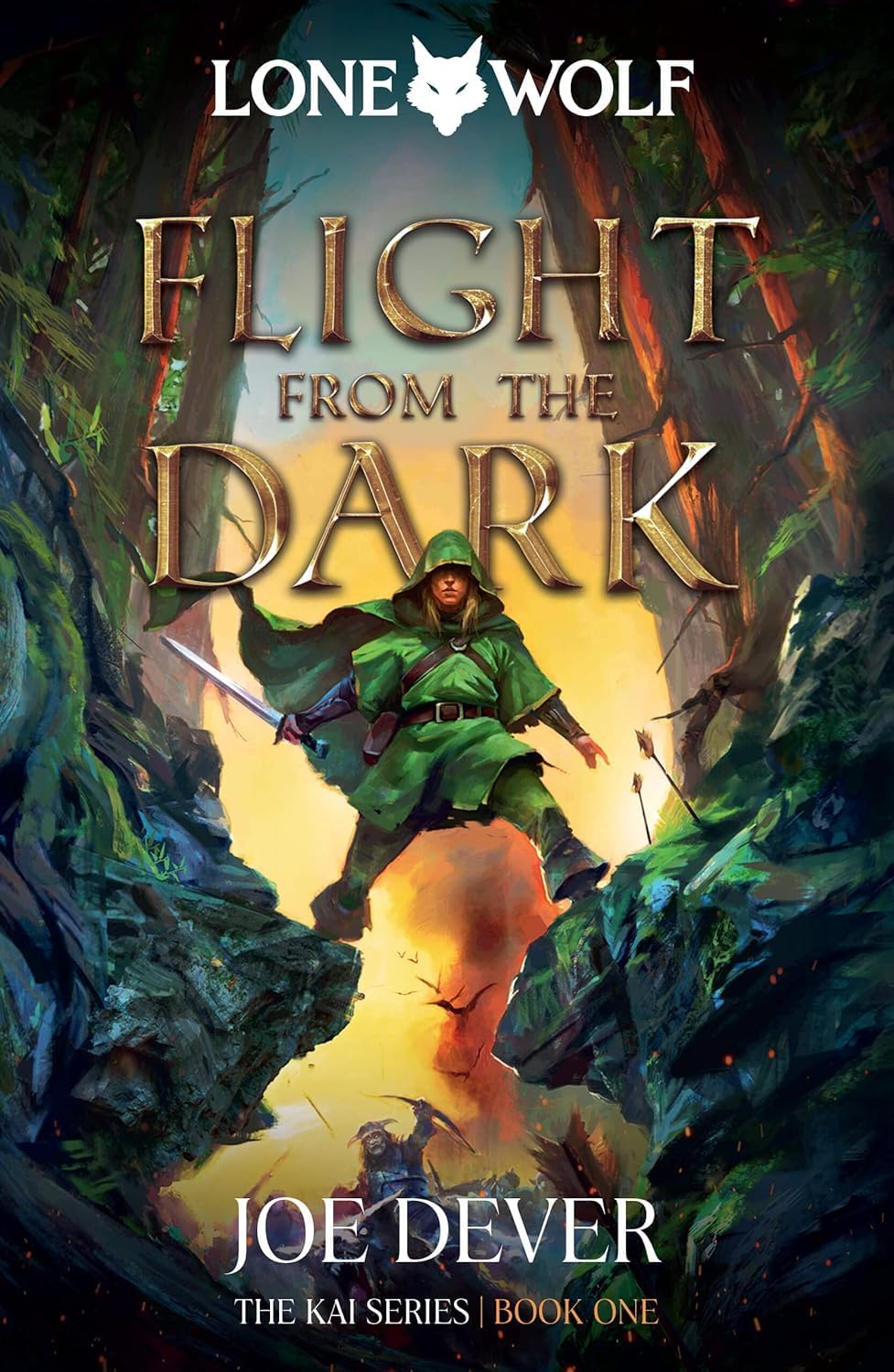 Lone Wolf Books 5-8 paperback covers, including Shadow on the Sand and Castle Death by Joe Dever
