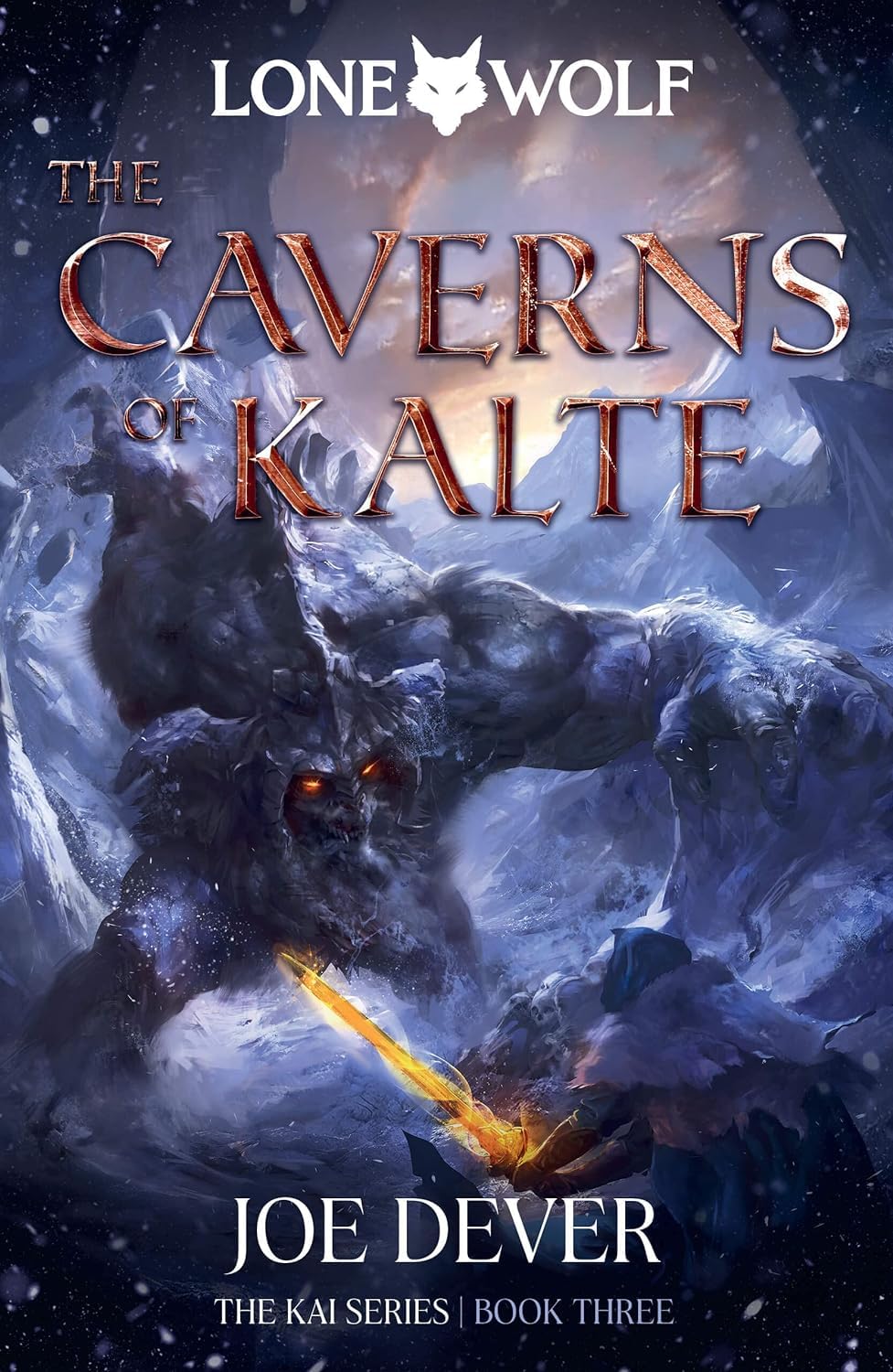 Front cover artwork of Flight from the Dark, Book 1 of the Lone Wolf gamebook series by Joe Dever