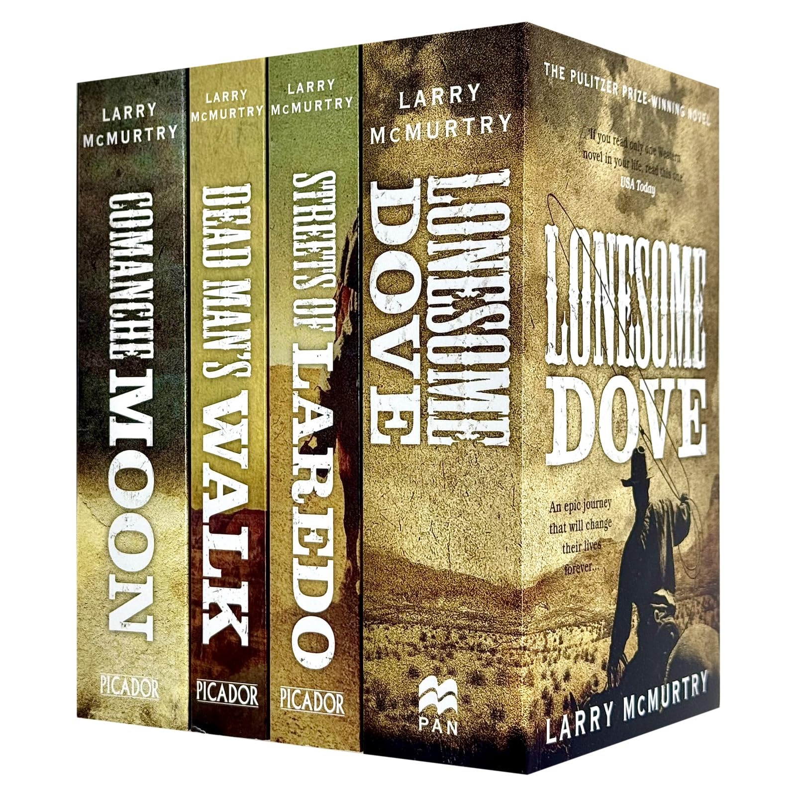 Lonesome Dove Series 4 Books Collection Set by Larry McMurtry - front cover of the paperback box set