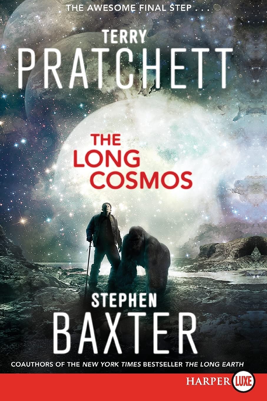 Inside page spread from The Long Earth paperback novel, showing the printed text layout