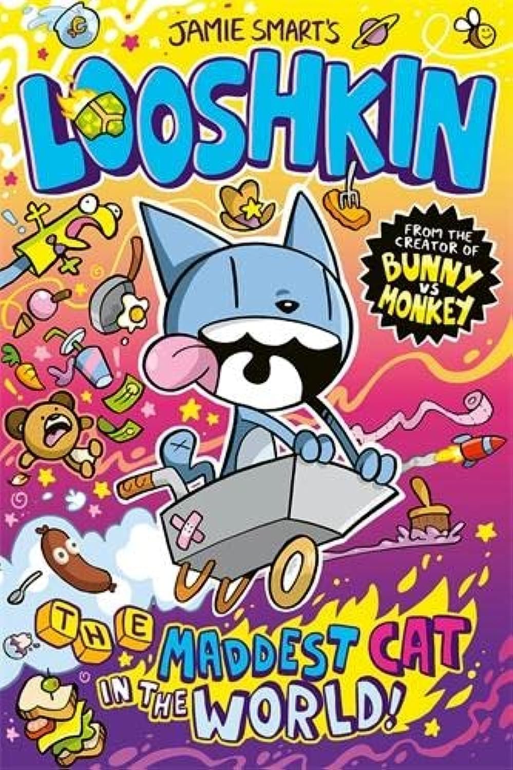 Back cover and spine view of the Looshkin 3 Books Collection Set paperback by Jamie Smart, ages 7-9 graphic novels