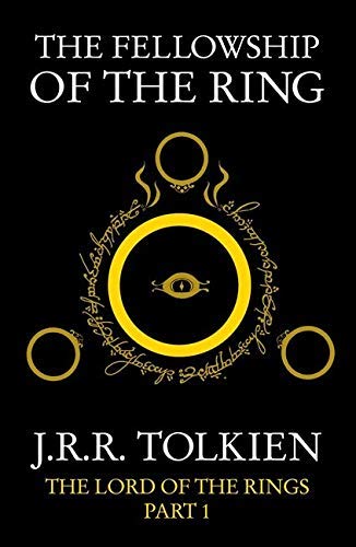 The Lord of the Rings 3 book paperback set - Fellowship of the Ring, Two Towers, and Return of the King spines and covers fanned out