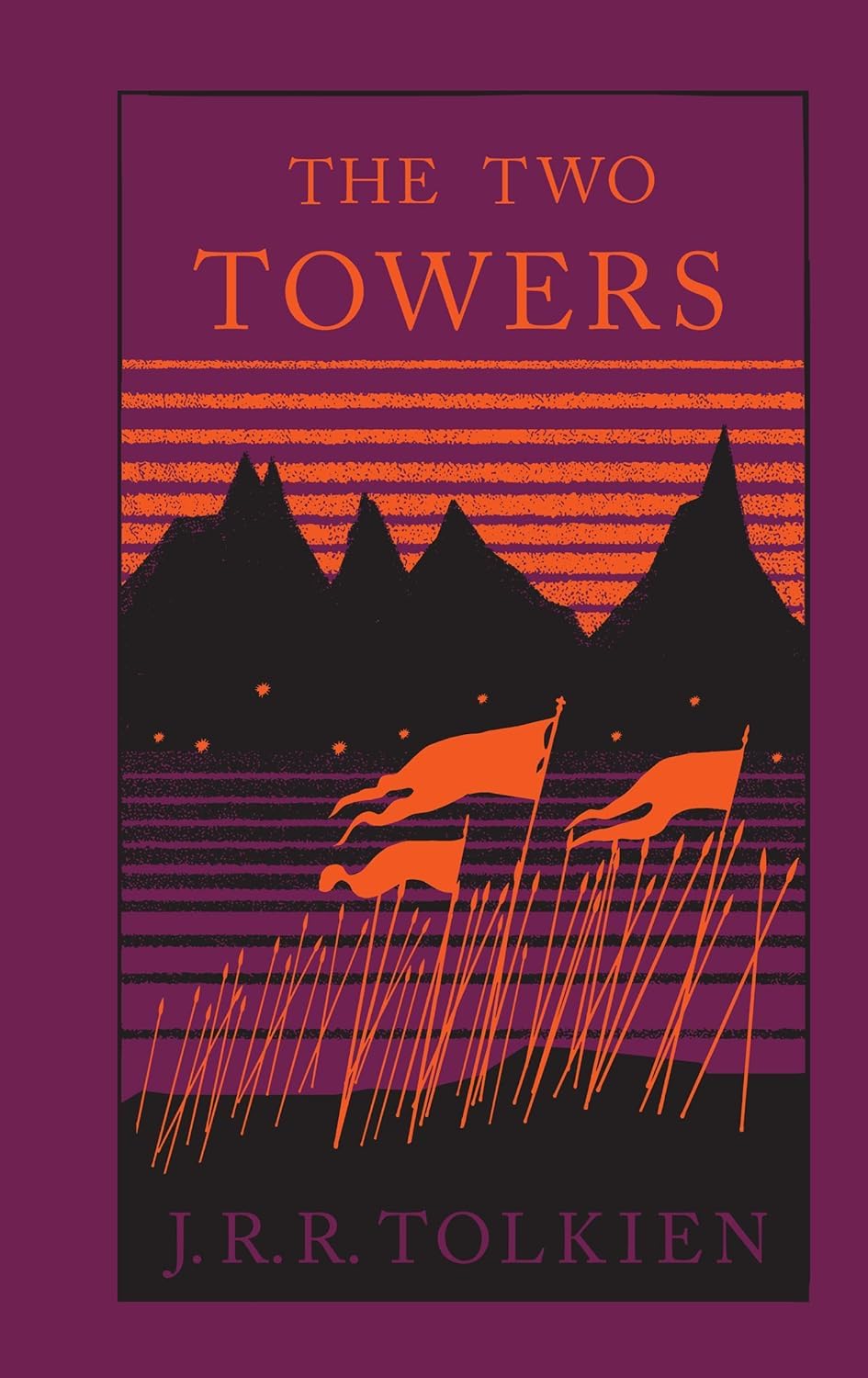 Back cover and spine detail of the Lord of the Rings hardback trilogy by J.R.R. Tolkien