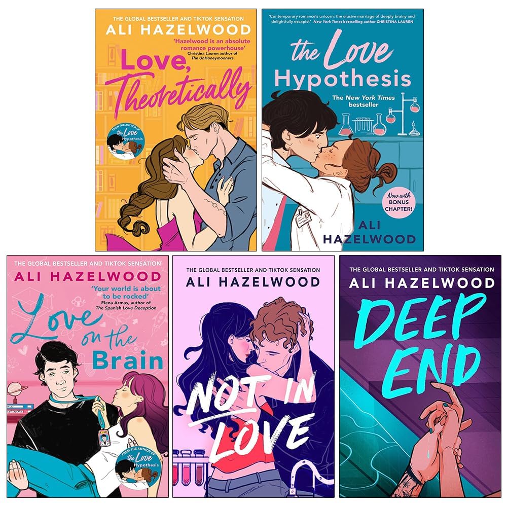 Love Hypothesis Series by Ali Hazelwood 5-book paperback romance collection set front covers