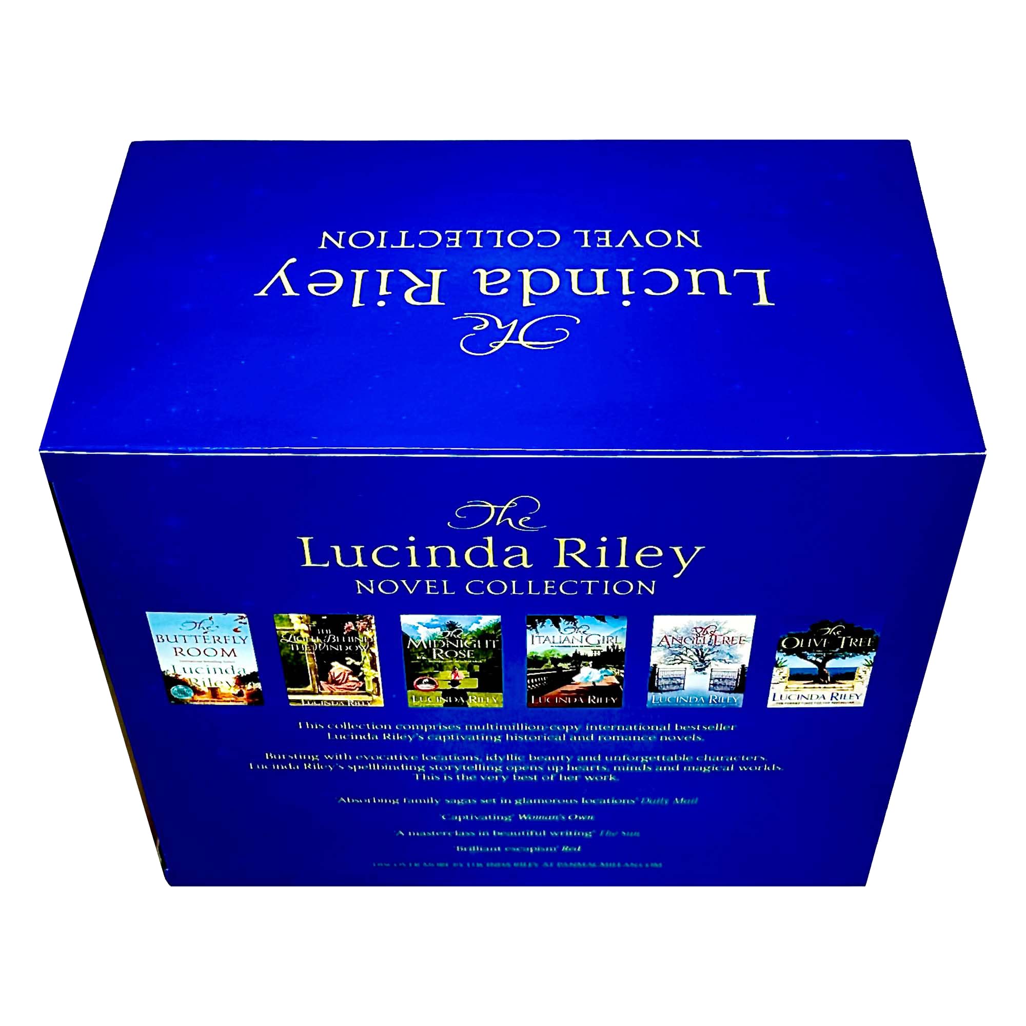All six Lucinda Riley paperback novels fanned out together showing the full box set