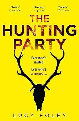 Close-up of The Guest List by Lucy Foley paperback cover, part of the 4-book thriller collection set