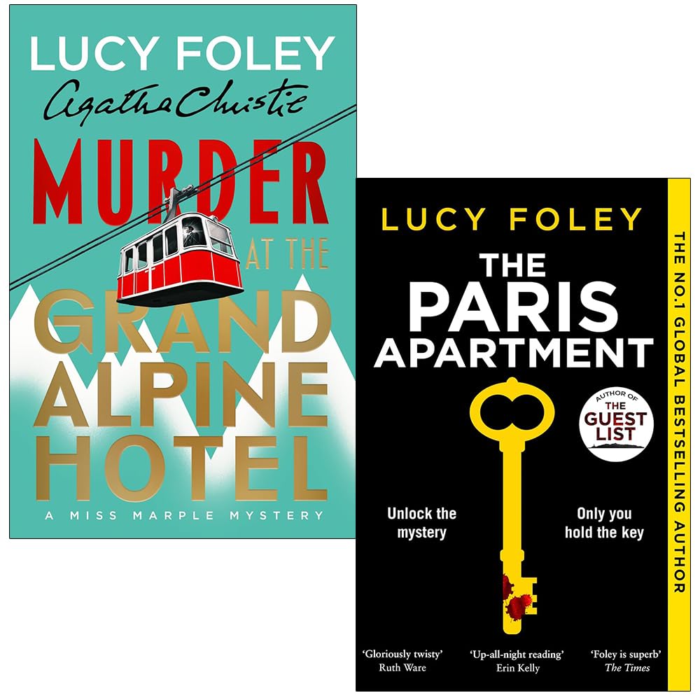 Lucy Foley 2 books hardcover set front covers, Murder at the Grand Alpine Hotel and The Paris Apartment