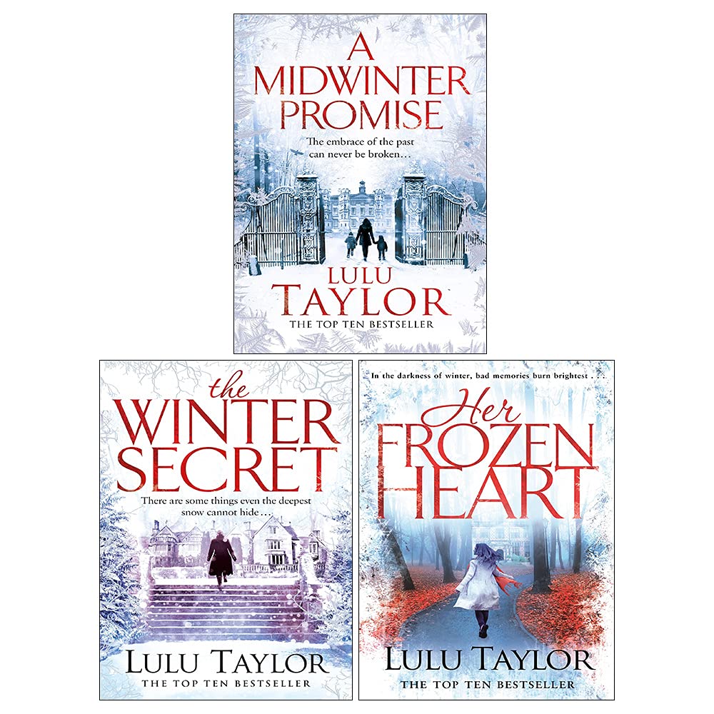 Lulu Taylor Collection 3 Books Set paperback front cover featuring A Midwinter Promise, Her Frozen Heart, and The Winter Secret