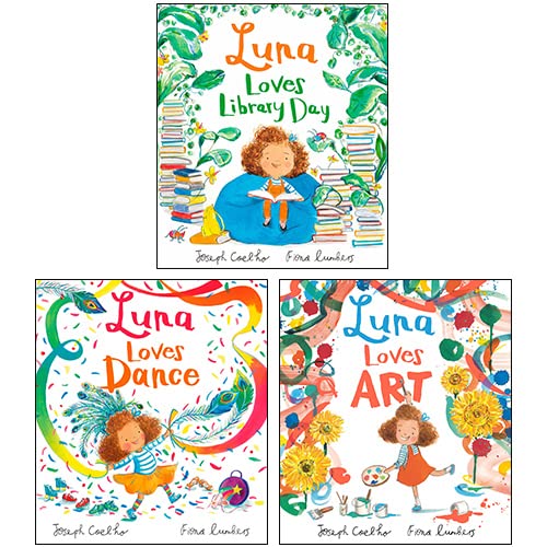 Luna Loves 3 Books Collection Set by Joseph Coelho - front cover of Luna Loves Library Day paperback picture book